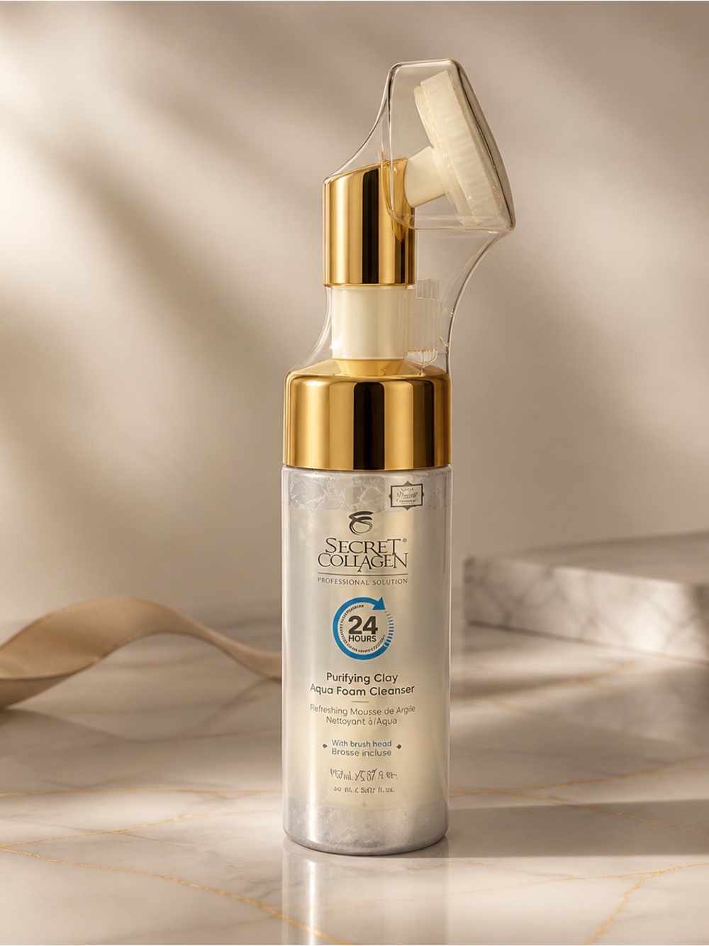 Purifying Clay Lava Foam Cleanser - Gold & White
